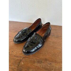 Russell & Bromley Chester Patent Leather Tassel Loafers Slip-On Black 40 US 7
